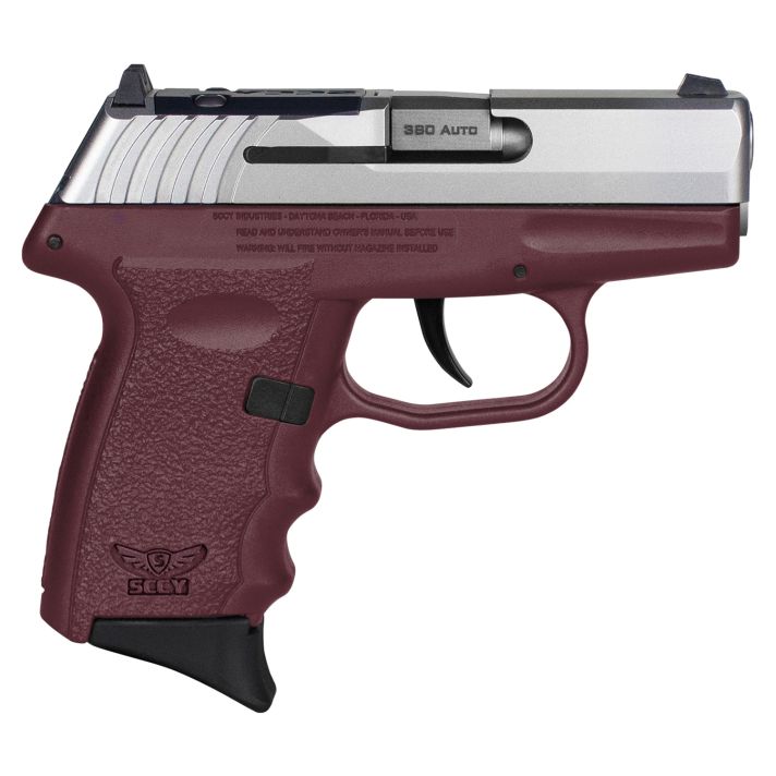 SCCY Industries CPX3TTCRRDRG3 CPX-3 RD 380 ACP 10+1 2.96" Crimson Red Polymer/Serrated Stainless Steel Slide/Finger Grooved Crimson Red Polymer Grip