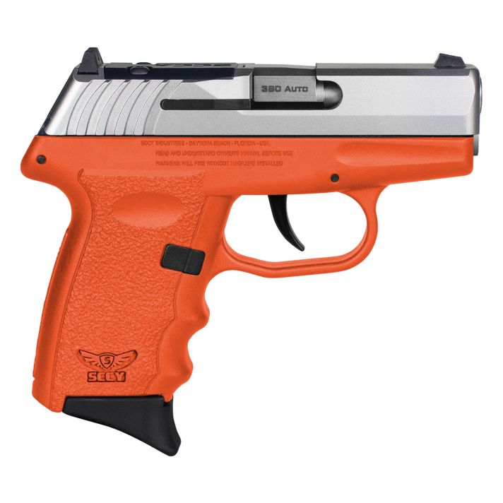 SCCY Industries CPX3TTORRDRG3 CPX-3 RD 380 ACP 10+1 2.96" Orange Polymer/Serrated Stainless Steel Slide/Finger Grooved Orange Polymer Grip