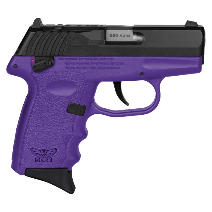 SCCY Industries CPX4CBPURDRG3 CPX-4 RD 380 ACP 10+1 2.96" Purple Polymer/Serrated Black Nitride Stainless Steel Slide/Finger Grooved Purple Polymer Grip