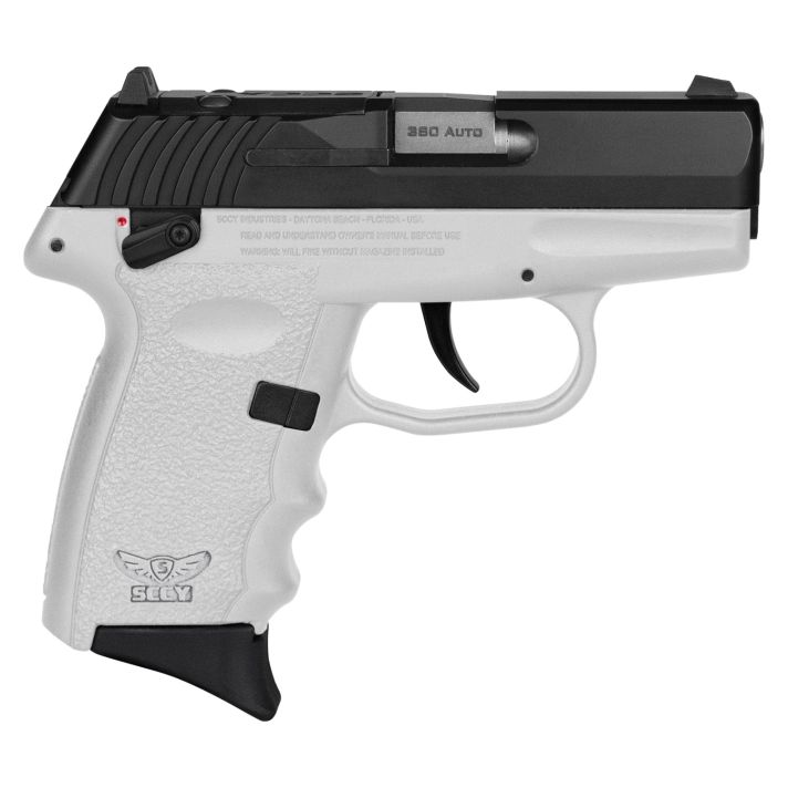SCCY Industries CPX4CBWTRDRG3 CPX-4 RD 380 ACP 10+1 2.96" White Polymer/Serrated Black Nitride Stainless Steel Slide/Finger Grooved White Polymer Grip