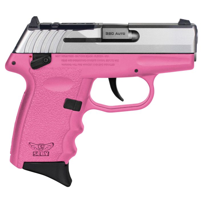 SCCY Industries CPX4TTPKRDRG3 CPX-4 RD 380 ACP 10+1 2.96" Pink Polymer/Serrated Stainless Steel Slide/Finger Grooved Pink Polymer Grip