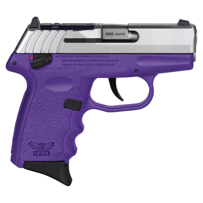 SCCY Industries CPX4TTPURDRG3 CPX-4 RD 380 ACP 10+1 2.96" Purple Polymer/Serrated Stainless Steel Slide/Finger Grooved Purple Polymer Grip