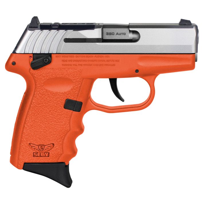 SCCY Industries CPX4TTORRDRG3 CPX-4 RD 380 ACP 10+1 2.96" Orange Polymer/Serrated Stainless Steel Slide/Finger Grooved Orange Polymer Grip