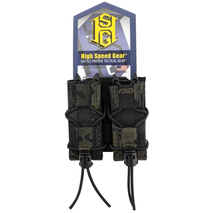 High Speed Gear 13PT12MB TACO Mag Pouch Double MultiCam Black Nylon Belt Belts 2.25" Wide Compatible w/ Pistol