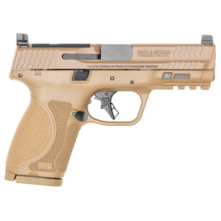 Smith & Wesson 13572 M&P M2.0Compact 9mm Luger 15+1, 4" Stainless Steel Barrel & Optic Cut/Serrated Stainless Steel Slide, Flat Dark Earth Polymer Frame w/Picatinny Rail