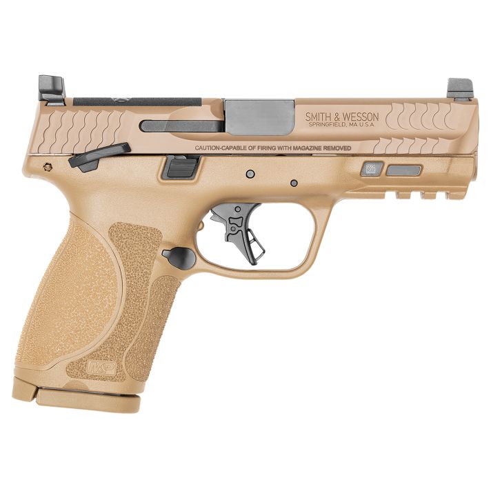 Smith & Wesson 13573 M&P M2.0Compact 9mm Luger 15+1 4" Stainless Steel Barrel & Optic Cut/Serrated Stainless Steel Slide, Flat Dark Earth Polymer Frame w/Picatinny Rail