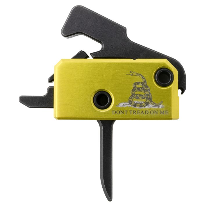 Rise Armament RA140FDTOM Don't Tread on Me Trigger Assembly Single-Stage Flat Trigger with 3.50 lbs Draw Weight, Don't Tread on Me Flag Finish for AR-Platform