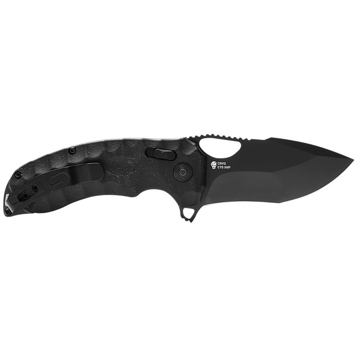S.O.G SOG12270257 Kiku XR 3.03" Folding Tanto Plain Satin CTS XHP Steel Blade Deep Textured Black Linen Micarta Handle Includes Belt Clip