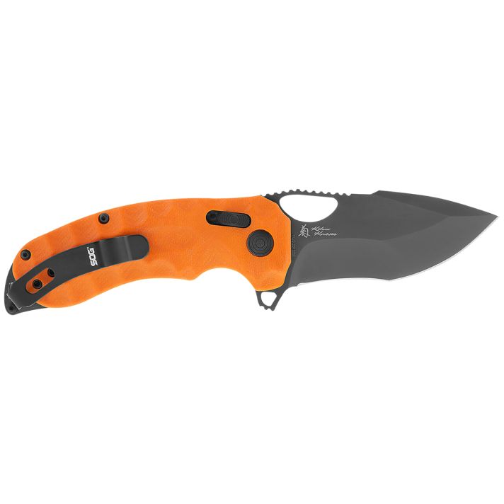 S.O.G SOG12270357 Kiku XR LTE 3.02" Folding Tanto Plain Cryo CTS XHP Blade Deep Textured Blaze Orange G10 Handle Includes Belt Clip
