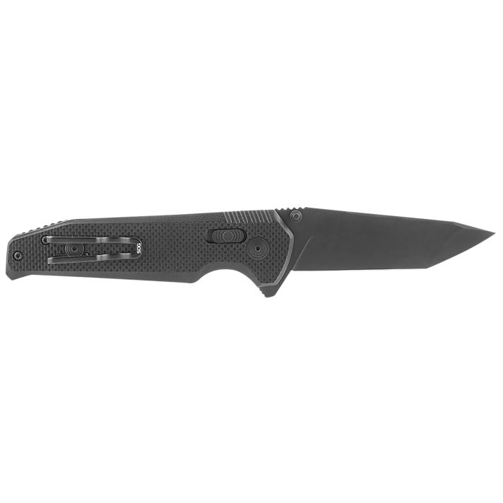 S.O.G SOG-12-57-01 Vision XR3.36" Folding Tanto Plain Black TiNi CTS XHP Steel Blade Black G10 Handle