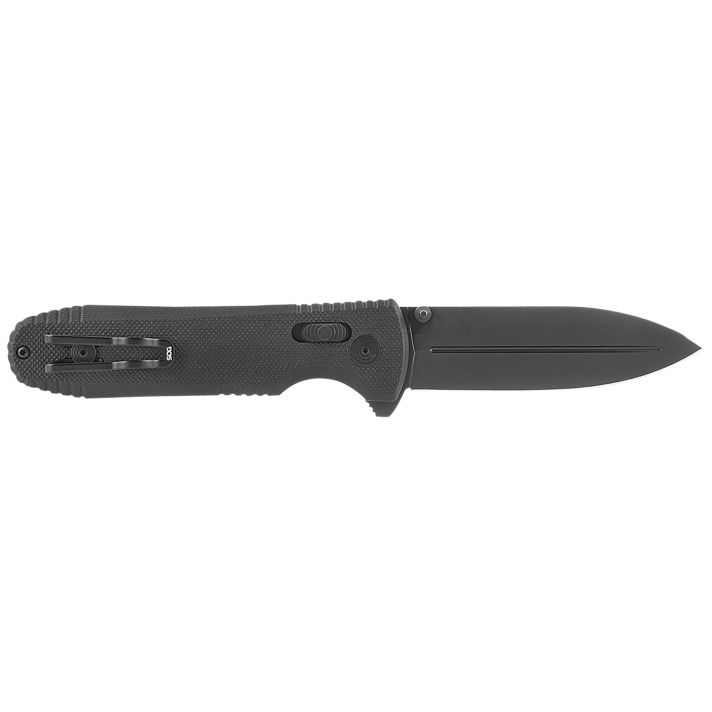 S.O.G SOG12610557 Pentagon XR LTE 3.60" Folding Spear Point Graphite TiNi Cryo CTS XHP Blade/Black G10 Handle Includes Belt Clip