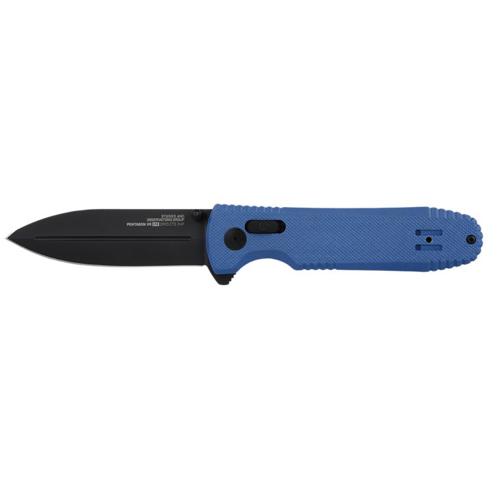 S.O.G SOG12610657 Pentagon XR LTE 3.60" Folding Spear Point TiNi Cryo CTS XHP Blade/Blue G10 Handle Includes Belt Clip