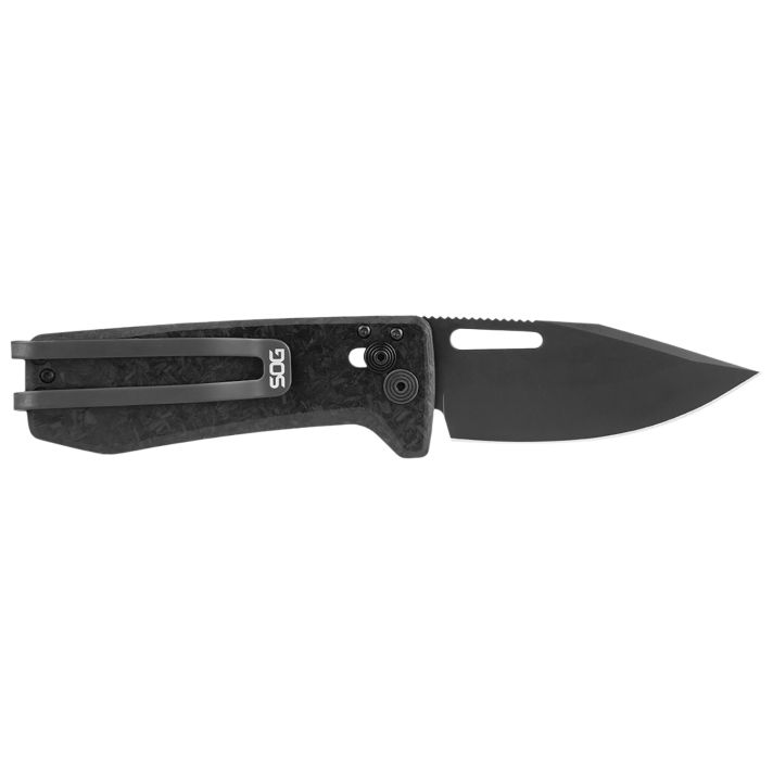 S.O.G SOG12630557 Ultra XR XHP 2.80" Folding Plain Black Satin TiCN Cryo CTS XHP Blade/ Black Carbon Fiber Handle Includes Pocket Clip