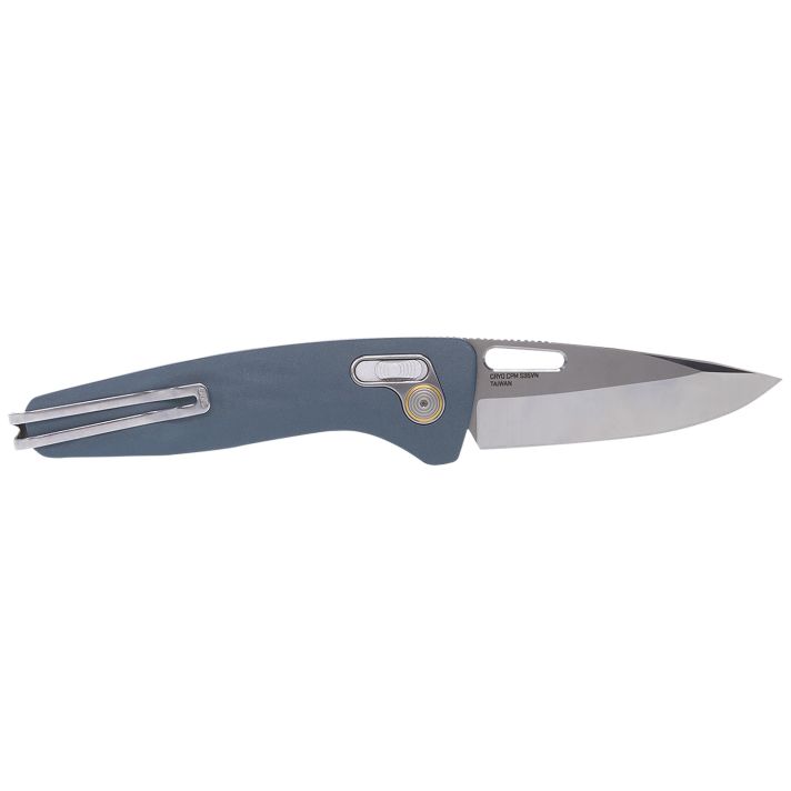 S.O.G SOG12730457 One-Zero XR 3.10" Folding Plain Satin/Polished Cryo CPM S35VN Steel Blade/ Smoke Gray Sculpted Aluminum Handle