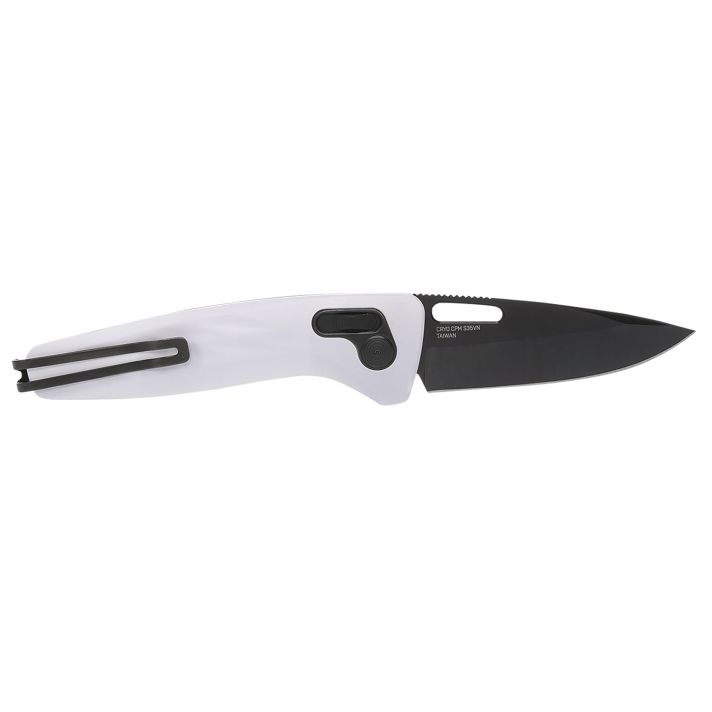 S.O.G SOG12730557 One-Zero XR 3.10" Folding Plain Black Chrome Cryo CPM S35VN Steel Blade/ White Sculpted Aluminum Handle