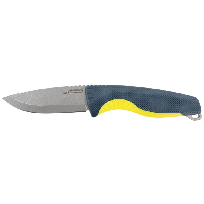 S.O.G SOG17410141 Aegis FX3.70" Fixed Drop Point Plain Stonewashed 4116 Krupp SS Blade, Indigo w/Acid Accents GRN Handle, Includes Sheath