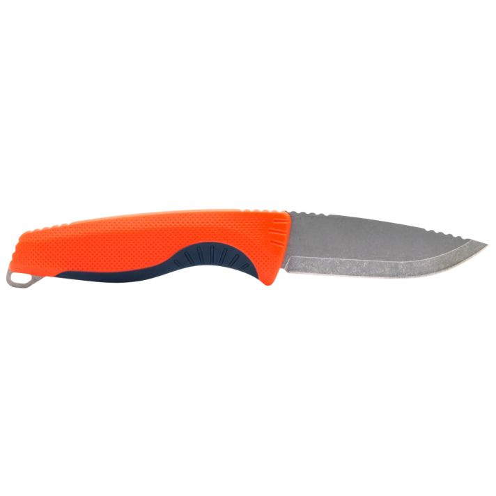 S.O.G SOG17410341 Aegis FX3.70" Fixed Drop Point Plain Satin 4116 Krupp SS Blade, Recue Red w/Indigo Accents GRN Handle, Includes Sheath