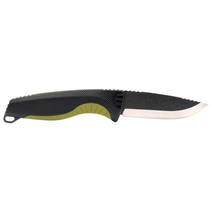 S.O.G SOG17410441 Aegis FX 3.70" Fixed Drop Point Plain Stonewashed 4116 Krupp SS Blade Black w/Moss Green Accents GRN Handle, Includes Sheath