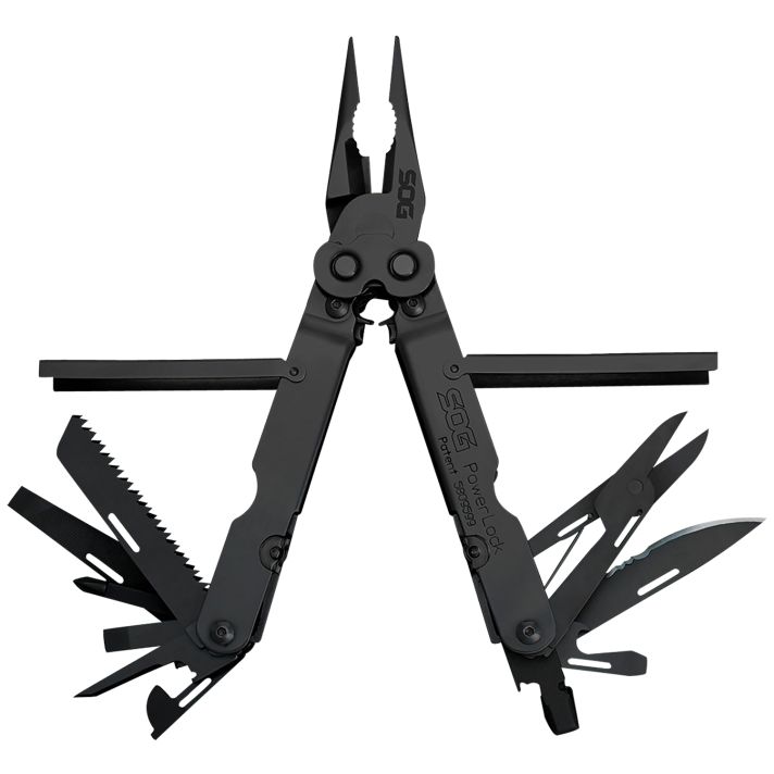 S.O.G SOG-B61N-CP PowerlockBlack Oxide 420 Stainless Steel 7" Long Features 18 Tools w/Sheath