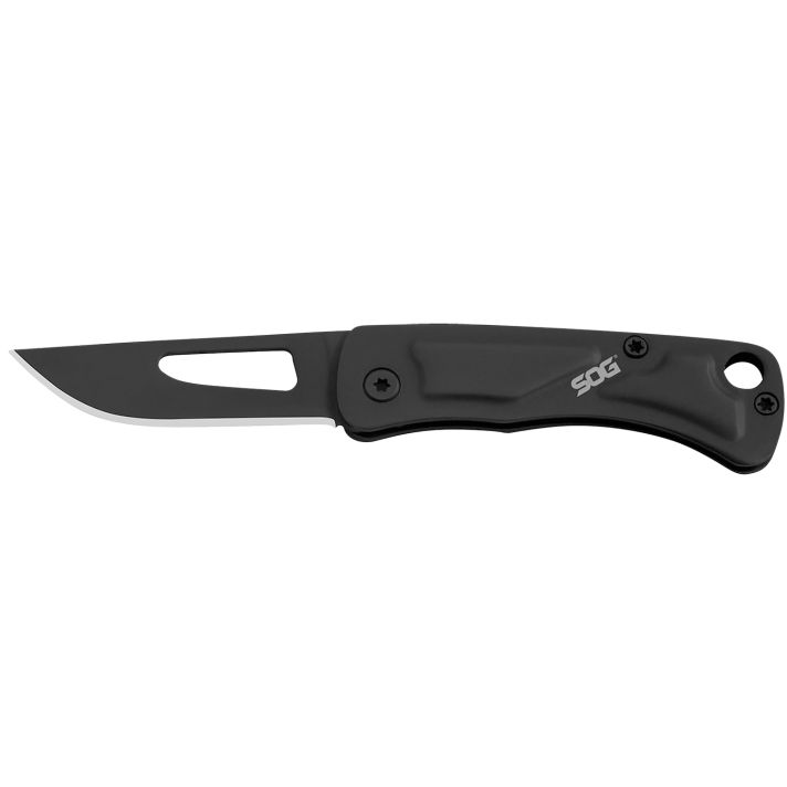 S.O.G SOG-CE1002-C Centi I 1.40" Folding Straight Back Plain Black Hardcased Stainless Steel Blade/Black Stainless Steel Handle