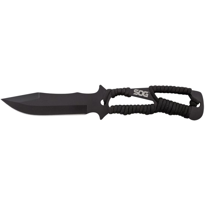 S.O.G SOGF041TNC Throwing KnivesFixed 4.40" Plain Black Hardcased 420HC SS Blade Black GRN Handle 3 Knives Piece