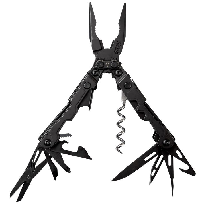 S.O.G SOGPL1002CP PowerLitreBlack Hardcoat Anodized 5Cr15MoV Stainless Steel 5" Long Features 19 Tools
