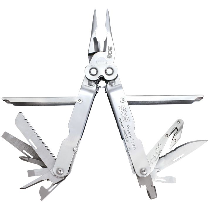 S.O.G SOG-S62N-CP PowerLock V-Cutter Polished 420 Stainless Steel 7" Long Includes Sheath