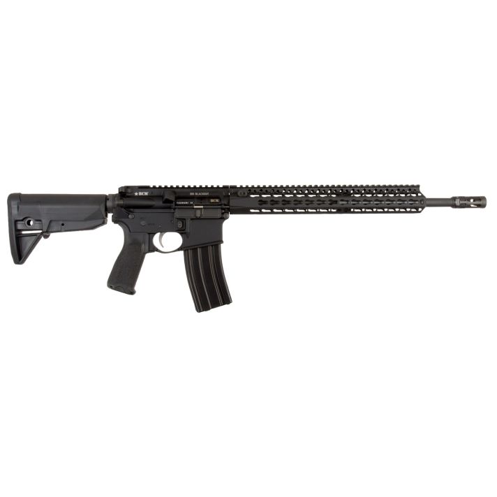 BCM 653790 RECCE-16 KMR-A 300 Blackout 16" 30+1 Black Hard Coat Anodized, Manganese Phosphate, 6 Position Stock,Bravo Mod 3 Grip