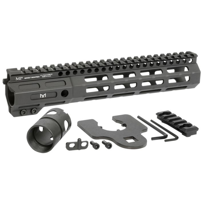 Midwest Industries MINF105 Night Fighter10.50" M-LOK Black Hardcoat Anodized Aluminum Includes Barrel Wrench, Nut, & 5 Slot Rail