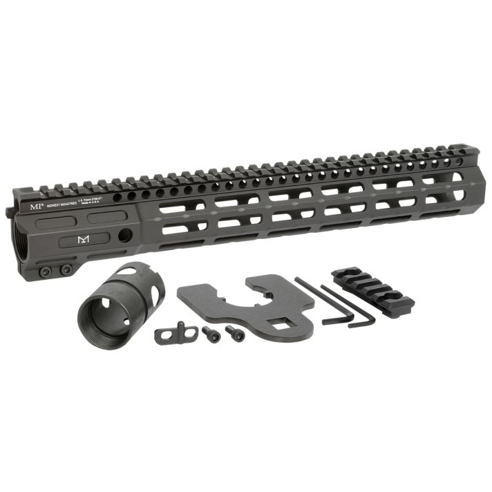 Midwest Industries MINF135 Night Fighter13.50" M-LOK Black Hardcoat Anodized Aluminum Includes Barrel Wrench, Nut, & 5 Slot Rail