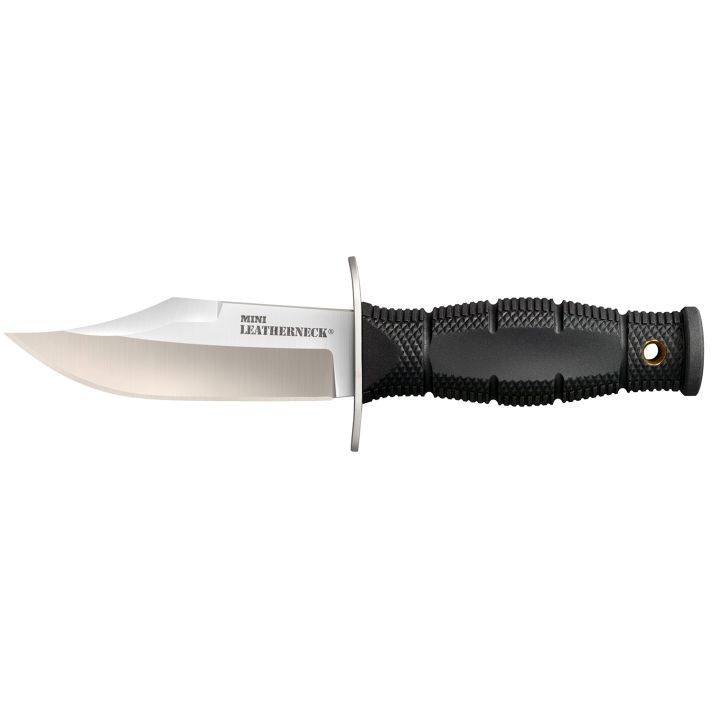 Cold Steel CS39LSAB LeatherneckMini 3.50" Fixed Clip Point Plain 8Cr13MoV SS Blade/3.25" Black Contoured Kray-Ex Handle Includes Sheath