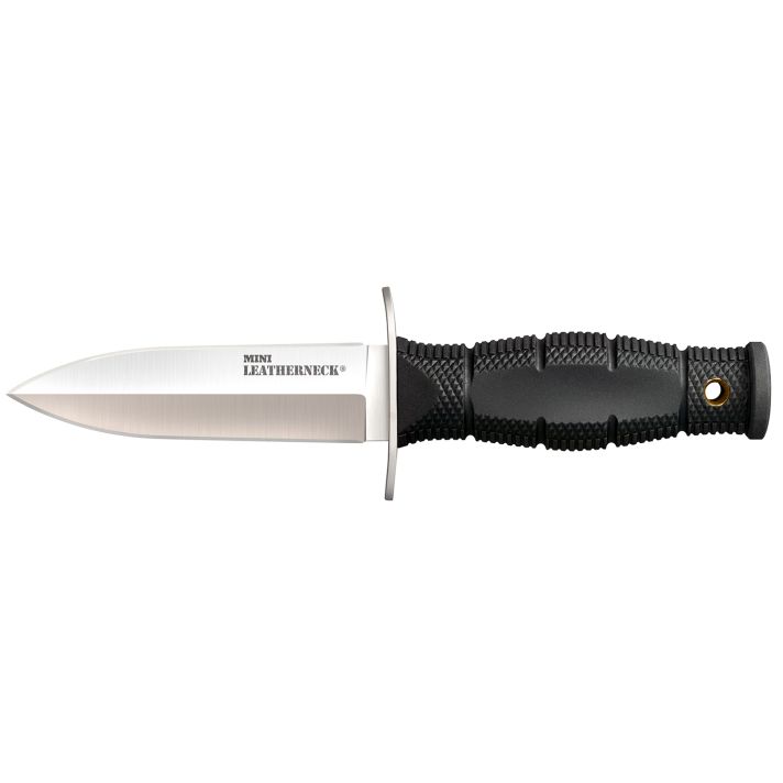 Cold Steel CS39LSAC Leatherneck Double Edge Mini 3.50" Fixed Plain 8Cr13MoV SS Blade/3.25" Black Deep Checkered w/Double Quillon Guard Kray-Ex Handle Includes Sheath