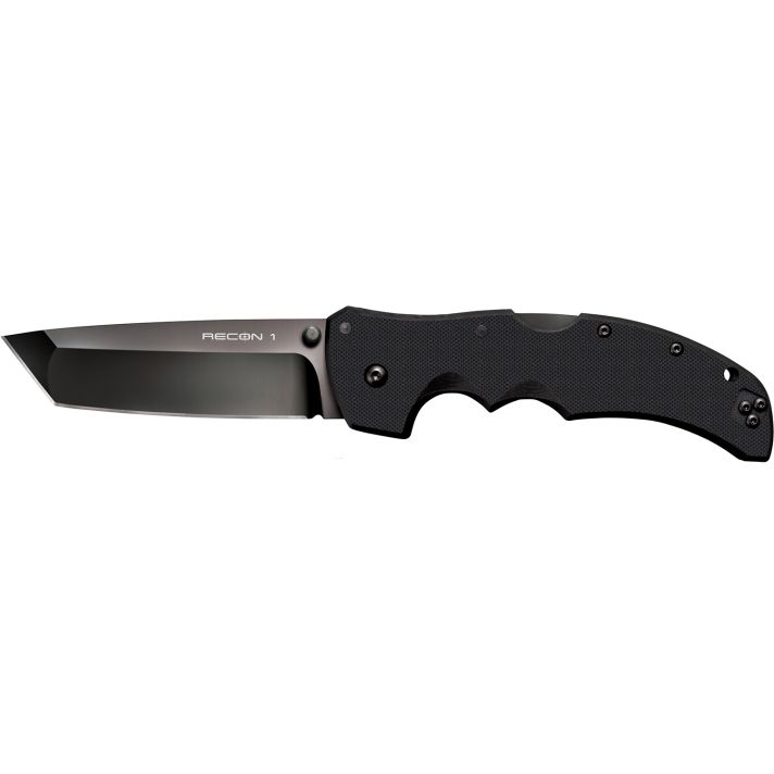 Cold Steel CS27BT Recon 1 4" Folding Tanto Plain DLC Coated American S35VN Blade/ Black Textured G10 Handle Includes Pocket Clip