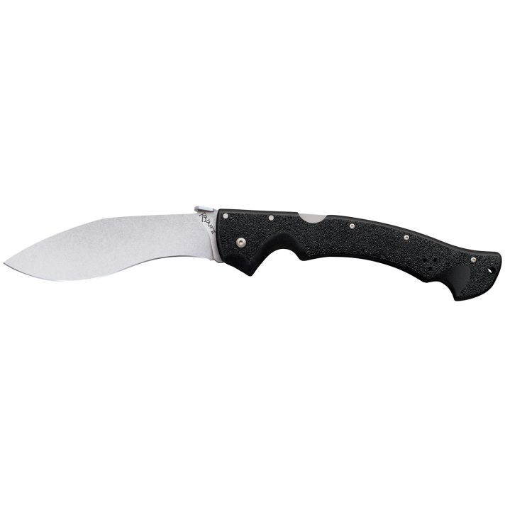 Cold Steel CS-62JL Rajah II 6" Folding Plain Stone Washed Japanese AUS-10A SS Blade/ Black Griv-Ex Handle