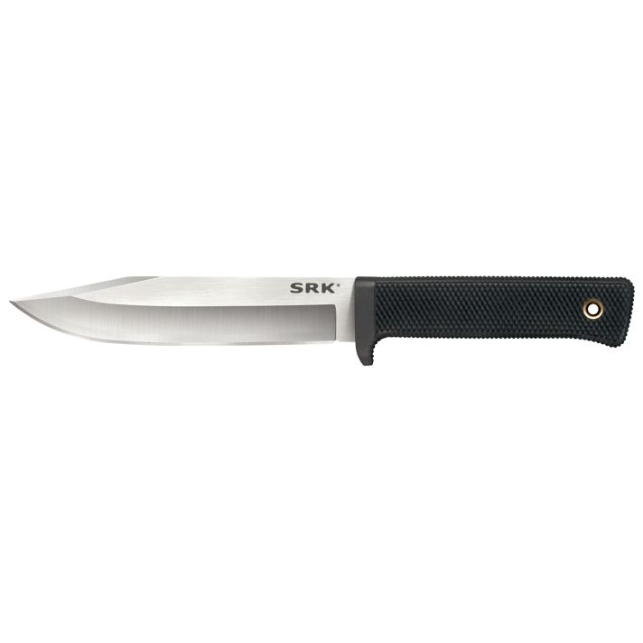 Cold Steel CS-35AN San Mai SRK 6" Fixed Plain Satin VG-10 San Mai Blade/Black Checkered w/Finger Guard Kray-Ex Handle