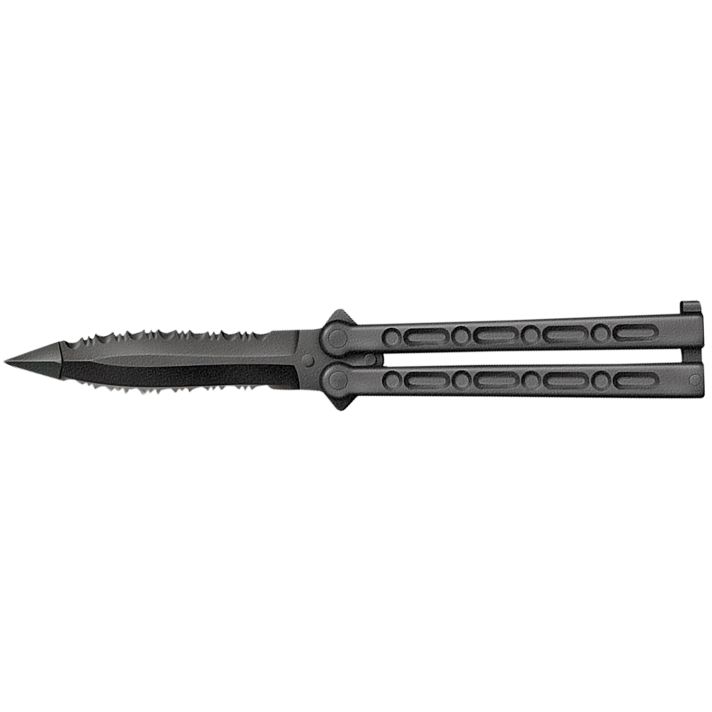 Cold Steel CS-92EAA FGX Balisong 5" Folding Part Serrated Black Griv-Ex Blade & Handle