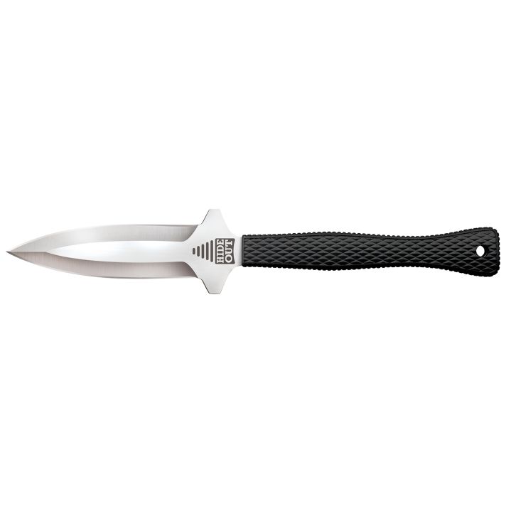 Cold Steel CS49NDE Hide Out3" Fixed Plain Satin Polished Japanese AUS-8A SS Blade/ Black Contoured & Checkered Kray-Ex Handle