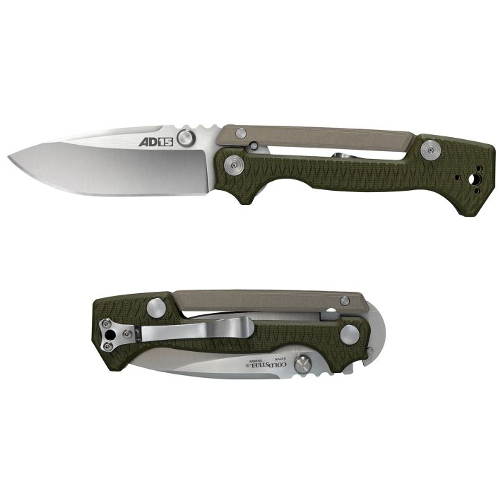 Cold Steel CS58SQ AD-153.50" Folding Plain Spear Point S35VN SS Blade/Black Scales Aluminum/G10 Handle