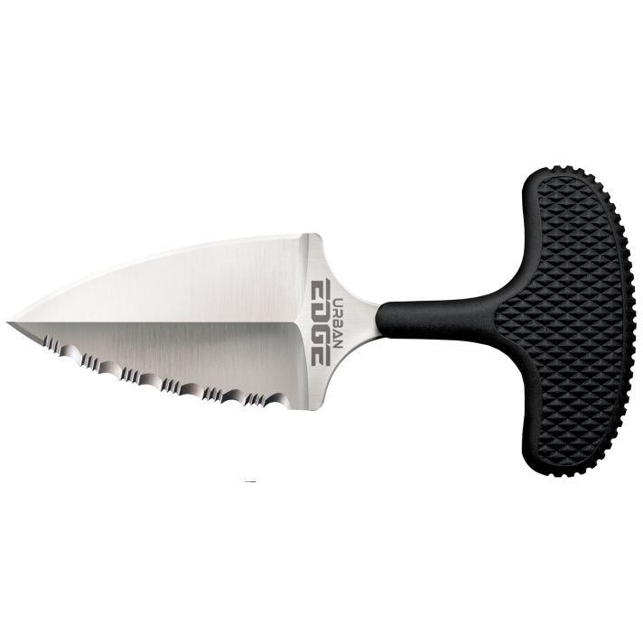 Cold Steel CS43XLS Urban Edge2.50" Fixed Part Serrated Stone Washed Japanese AUS-8A SS Blade/Black Textured Kray-Ex Handle