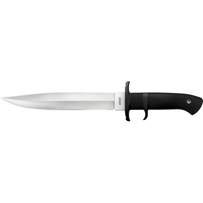 Cold Steel CS39LSSC OSS8.25" Fixed Plain AUS-8A SS Blade/Black Textured Kray-Ex Handle Includes Sheath