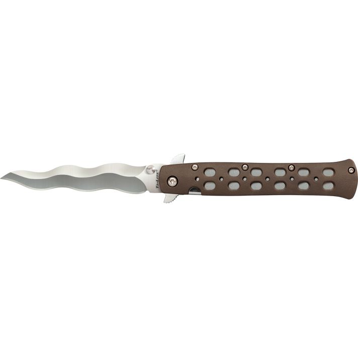 Cold Steel CS-26SK4 Ti-Lite4" Folding Plain Kris AUS 10A Steel Blade/Flat Dark Earth Griv-Ex Handle