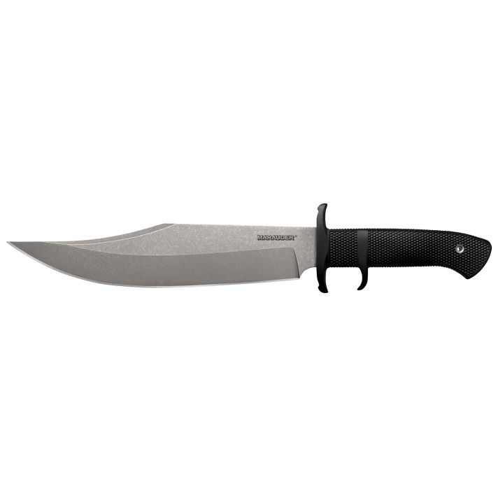 Cold Steel CS39LSWBA Marauder9" Fixed Bowie Plain Stone Washed AUS-8A SS Blade/Black Kray-Ex Handle Includes Sheath
