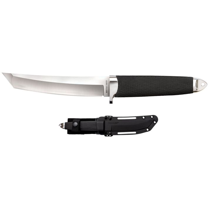 Cold Steel CS-35AB San Mai Master 6" Fixed Tanto Plain Satin VG-10 San Mai Blade/Black Textured/Oval Kray-Ex Handle Includes Sheath