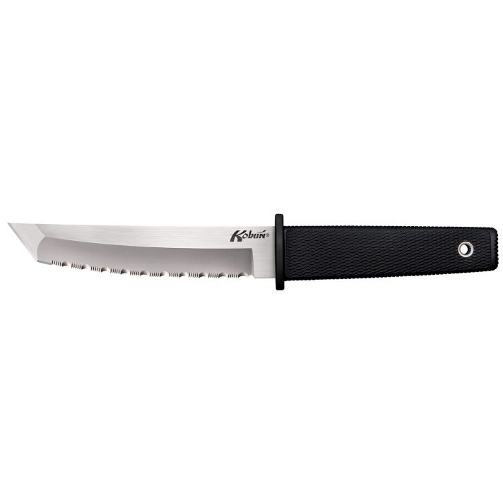 Cold Steel CS17TS Kobun5.50" Fixed Tanto Serrated AUS-8A SS Blade/Black Checkered Kray-Ex Handle Includes Sheath