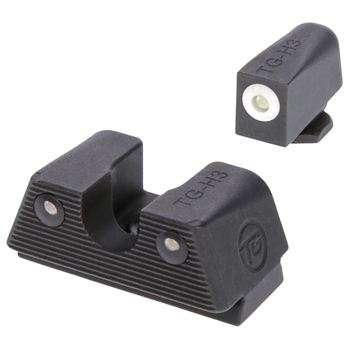 TruGlo TGTG231G1XA Tritium XWhite Outline Tritium Front/Green Tritium Rear/Black Nitride Fortress Frame, Compatible w/Glock 42/43/43X/48 Except MOS, Front Post/Rear Dovetail Mount