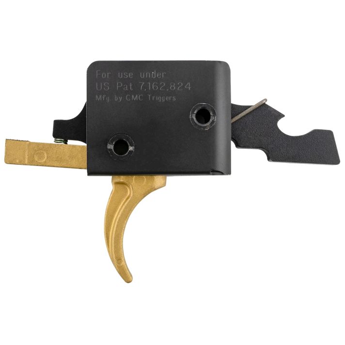 CMC Triggers 91501GF Drop-In Gold Finger Single-Stage Curved Trigger w/ 3-3.50 lbs Draw Weight & Gold Finish