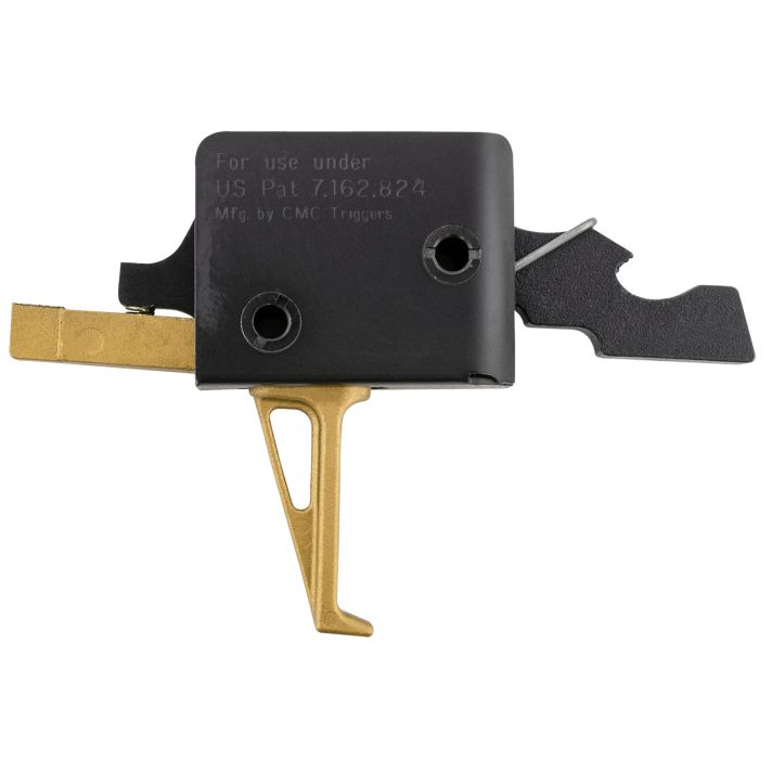 CMC Triggers 91503GF Drop-In Gold Finger Single-Stage Flat Trigger w/ 3-3.50 lbs Draw Weight & Gold Finish