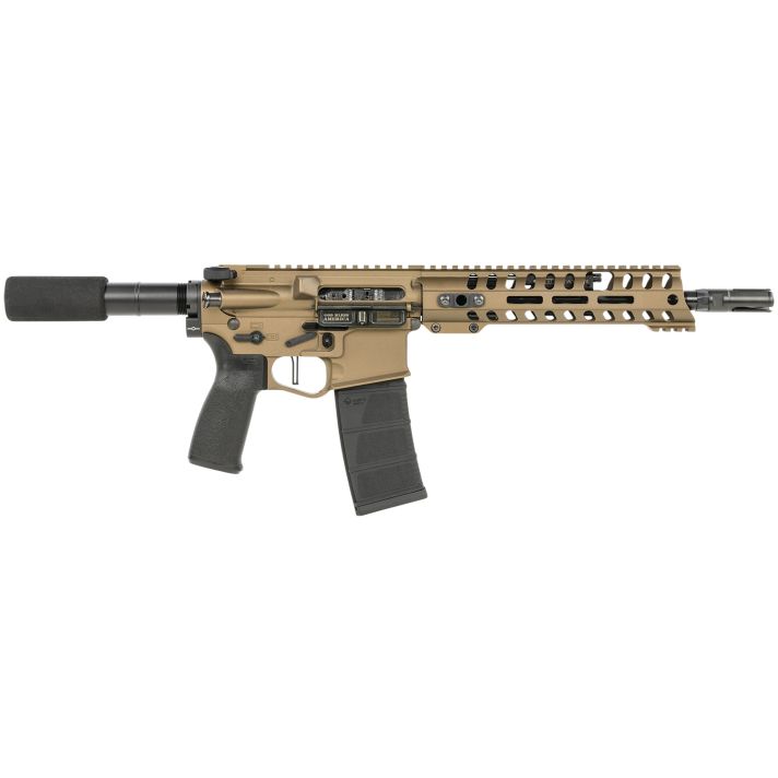Patriot Ordnance Factory 01797 Renegade + Direct Impingement 300 Blackout 30+1 10.50" Black Nitride Aluminum Barrel, 9" M-LOK Handguards, Burnt Bronze Aluminum Buffer Tube, Black Polymer Grips