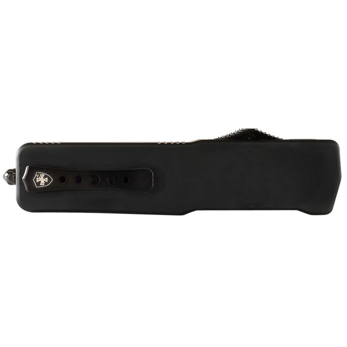 Templar Knife LABR321 Premium LWLarge 3.50" OTF Drop Point Plain Black Oxide Stonewashed D2 Steel Blade, 5.25" Black Aluminum Handle
