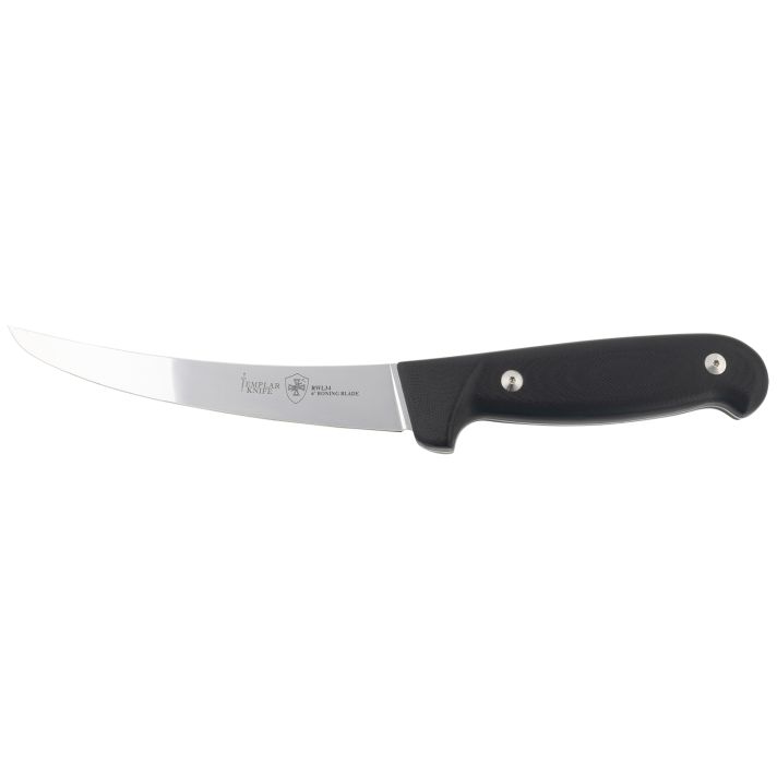Templar Knife K6BBK362 Boning6" Fixed Plain Damasteel Blade, 5" Black G10 Handle